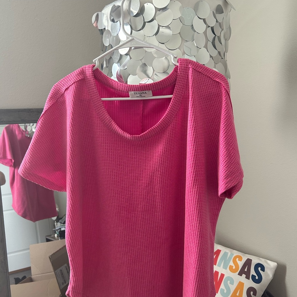 Waffle-knit top XL